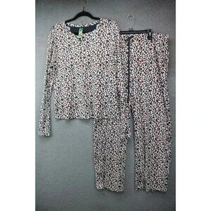Honeydew Women's Pajama Set-Size XL-Animal Print-Drawstring-Wide Leg-Ribbed